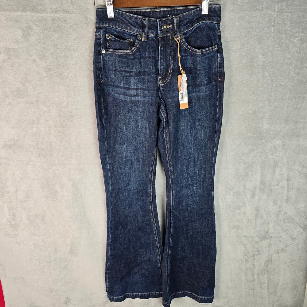 The Normal Brand Womens Mid-Rise Flare‎ Jeans Dark Indigo Blue TNB002015 Size 24
